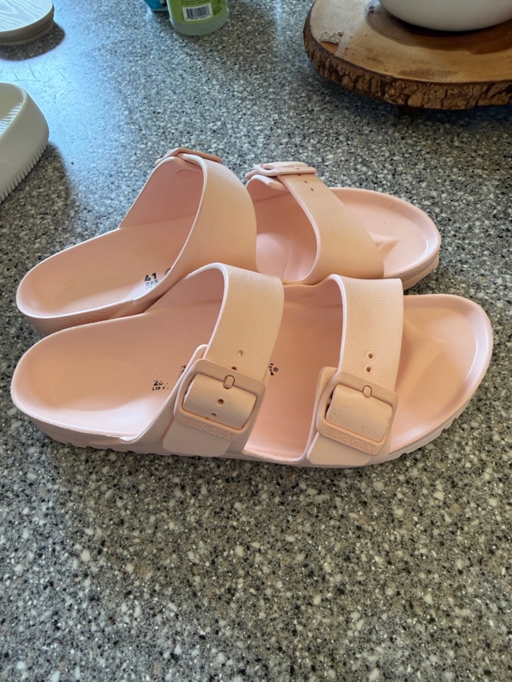 Birkenstock Light Pink Double Strap Slide Sandals